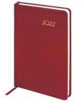 Ежедневник датированный 2022 BRAUBERG "Select", А5, бордовый