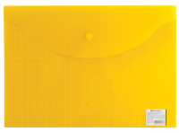 Папка-конверт с кнопкой BRAUBERG, А4, до 100 листов,My CLEAR BAG,прозр.,ассор., 0,15