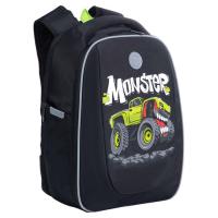 Гризли Рюкзак школьный /1 черный - салатовый RAf-293-2