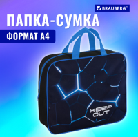 Папка на молнии с ручками BRAUBERG А4, 1 отделение