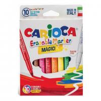 Фломастеры Carioca Erasable, 10 штук, 9 цветов + 1 стирающий, смываемые