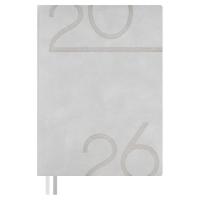 Ежедневник датированный 2026 А6+, Лазеретто светло-серый, 176 л., арт. 70303