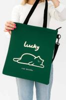 Милота Сумка шоппер "Lucky cat", green