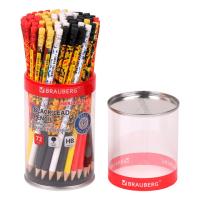 Самсон Карандаш чернографитный BRAUBERG "HERITAGE", 1 шт., HB, с ластиком, корпус ассорти, 181751