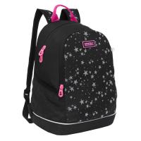 Рюкзак школьный черный, Звезды 28x38x18 см 