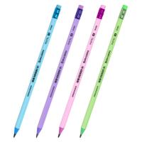 Карандаш чернографитный BRAUBERG с ластиком, HB, трехгранный, 181995