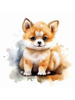 Холст с красками 20х20 см по номерам (16цв) "Малыши-животные" Крошка лисенок (арт. Х-0635)