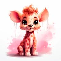 Холст с красками 20х20 см по номерам (16цв) "Малыши-животные" Красочный жирафик (арт. Х-63