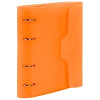 Тетрадь на кольцах А5 175х220мм,120л, пластик,на липучке, с разделителями,BRAUBERG, оранжевы