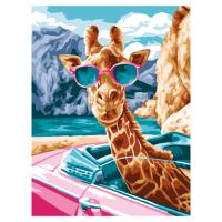 КанцРЦ Картина по номерам на картоне ТРИ СОВЫ "Жираф в кабриолете", 30*40, с акриловыми красками и