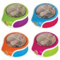 Самсон Точилка BRAUBERG "Mix Soft", пластиковая, с контейнером, корпус ассорти, 229585