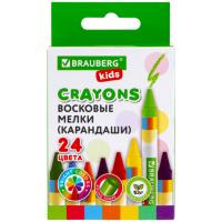 Самсон Восковые мелки BRAUBERG KIDS, НАБОР 24 цвета, 271697