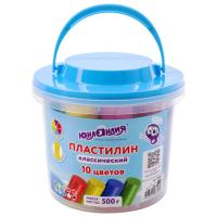 Самсон Пластилин в ведерке ЮНЛАНДИЯ "ПОДВОДНЫЙ МИР", 10 цветов, 500 г, ВЫСШЕЕ КАЧЕСТВО, 105861