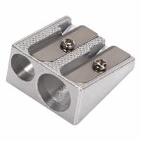 Самсон Точилка BRAUBERG, металлическая клиновидная, 2 отверстия, в карт. коробке, 222486