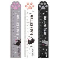 Линейка 15см MESHU "Paw", деревянная,  ассорти, европодвес