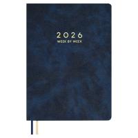 Еженедельник датированный 2026 А4, Тиволи Делавэ синий, 80 л., арт. 70329