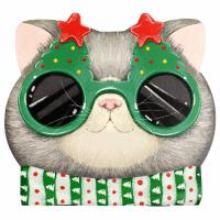 Блокнот А6, 30 л, Новогодний серый кот, арт. 69608