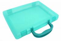 КанцРЦ Портфель-кейс 1 отделение Стамм, A4, 275*375*57мм, на защелках, тонированный зеленый КС18