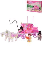 Купить РыжКот Конструктор пластиковый. SLUBAN Розовая мечта. Королевская карета (137 деталей) M38-B025 в БУКВАЕШКА