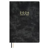 Еженедельник датированный 2026 А4, Тиволи Делавэ черный, 80 л., арт. 70327