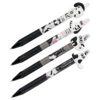 Ручка гелевая стираемая автоматическая MESHU "Funny cats" синяя, 0,5мм, корпус ассорти, с то