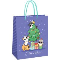 КанцРЦ Пакет подарочный 26*32*12см MESHU "Cats congrats",  матовая ламинация
