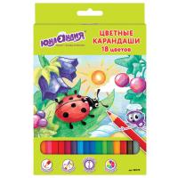 Самсон Карандаши цветные ЮНЛАНДИЯ "В ГОСТЯХ У БУКАШЕК", 18 цветов, классические заточенные, 181379