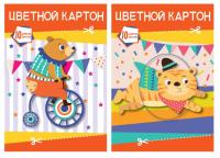 КанцАкадем Картон цв 10цв 10л(2 мет) папка А4 Цирк 14674/2-EAC