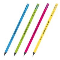 Карандаш чернографитный BRAUBERG с ластиком, HB, трехгранный, 181996