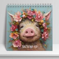 Скетчпад 40л гребень Хрюша 195*195 15126-EAC софт-тач лак текстура 120г