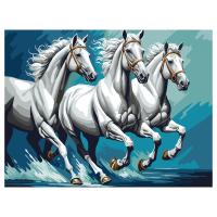 КанцРЦ Картина по номерам на холсте ТРИ СОВЫ "Белая тройка", 40*50, с акриловыми красками и кистями