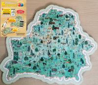Карта-пазл Деревянная карта-пазл. Животный и растительный мир Беларуси