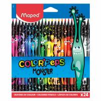 Самсон Карандаши цветные MAPED COLOR PEP'S Black Monster, 24 цвета, трехгранные, 862624