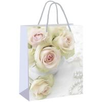 Пакет подарочный 26*32,4*12,7см, Veld-co Белые розы, ламинированный