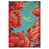 Ежедневник недатированный А5, тв. Красные пионы, 64 л., арт. 71553
