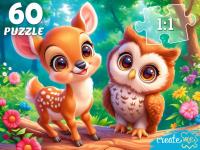 Купить ПАЗЛЫ 60 элементов. Оленёнок и сова  П60-5991 в БУКВАЕШКА