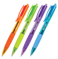 Ручка шариковая масляная автоматическая с грипом BRAUBERG "Fruity RD", СИНЯЯ