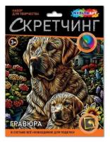 Гравюра скретчинг микс 18*24 см Лабрадоры Мульти АРТ в кор.120шт