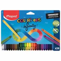 Самсон Карандаши цветные монолитные MAPED Infinity, набор 24 цвета, трехгранные, 861601