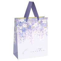 КанцРЦ Пакет подарочный 18*23*10см MESHU "Purple flowers", матовая ламинация