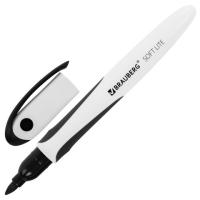 Самсон Маркер стираемый для белой доски ЧЕРНЫЙ, BRAUBERG "SOFT LITE", 3 мм, резиновая вставка, 1521