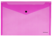 Папка-конверт с кнопкой ERICH KRAUSE Neon, А4, до 120 листов, ассорти, 0,18 мм