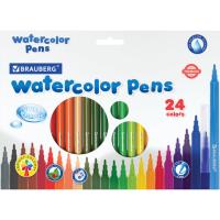 Самсон Фломастеры BRAUBERG PREMIUM, 24 цвета, УЛЬТРА-СМЫВАЕМЫЕ, картонная коробка, 151940