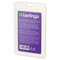 Бейдж вертикальный Berlingo "ID 200", 55*85мм, светло-серый, без держателя, крышка-слайдер