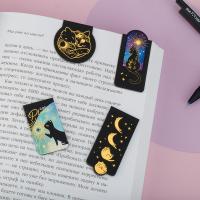 КанцРЦ Закладки магнитные для книг, 4шт., MESHU "Moon cat", софт-тач, фольга
