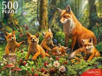 Купить ПАЗЛЫ 500 элементов. СЕМЬЯ ЛИС В ЛЕСУ (арт. Ф500-6631) в БУКВАЕШКА