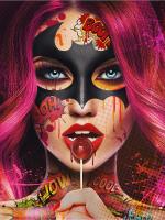 Холст с красками 30х40 см по номерам (20цв) Девушка с тату Арт. ХК-6817