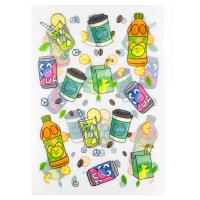 Папка-уголок для документов пластиковая А4 Напитки, арт.  65852