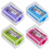 Самсон Точилка BRAUBERG KIDS, с контейнером, пластиковая, пастельные цвета ассорти, 271944