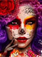 Холст с красками 30х40 см по номерам (20цв) Девушка на карнавале Арт. ХК-6816